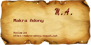 Makra Adony névjegykártya